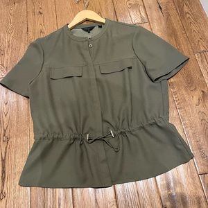 Ted baker utility blouse khaki with cinch waist